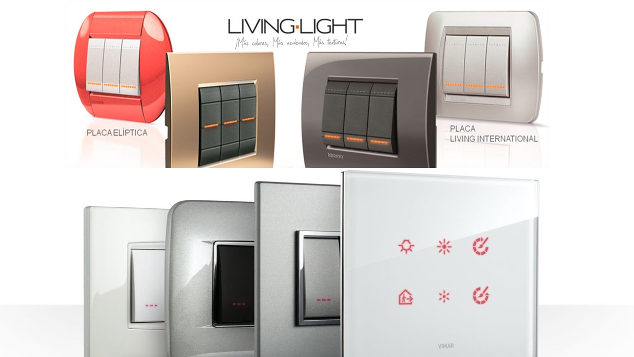 Interruttori prese pulsanti compatibili con Bticino Living light  international Air Frutti elettrici