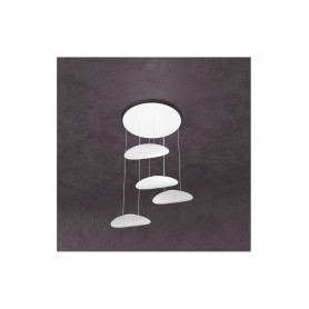 Lampadario coordinato 2 lampade a sospensione vetro bianco art.634243  Illuminazione moderna ideale per salone e