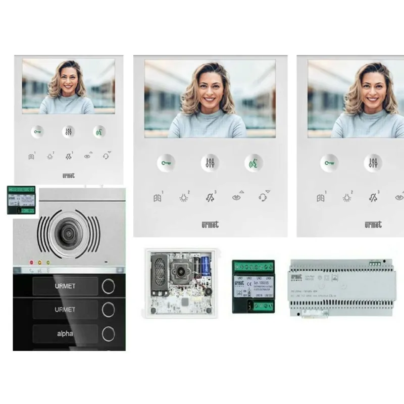 Kit videocitofono 3 famiglie vog5 alpha urmet