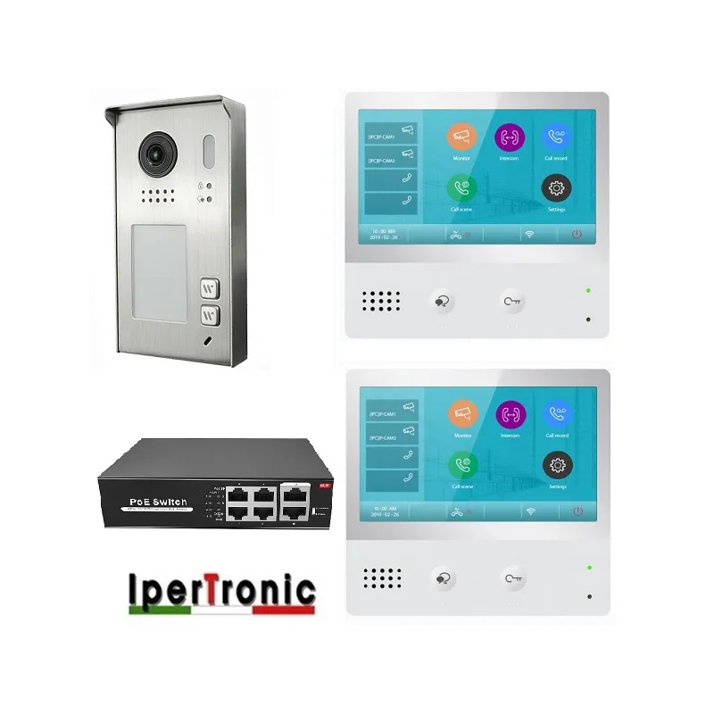 KIT VIDEOCITOFONO BIFAMILIARE IP WIFI SD