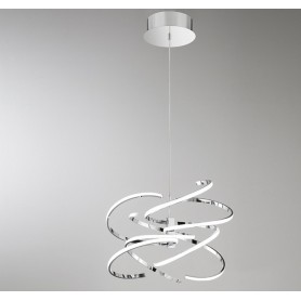 Lampadario lampada a sospensione in metallo verniciato bianco D.47cm 6396b  lc Illuminazione moderna per salone cucina