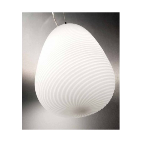 Lampadario coordinato 2 lampade a sospensione vetro bianco art.634243  Illuminazione moderna ideale per salone e cucina