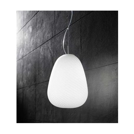 Lampadario coordinato 2 lampade a sospensione vetro bianco art.634243  Illuminazione moderna ideale per salone e