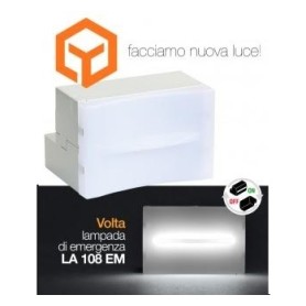 Lampada emergenza sottile led da parete bianca piccola MCI IO50000 24x90x37  mm