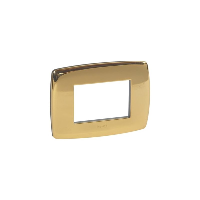 Placca oro lucido 3 moduli tonda Legrand Vela 685835