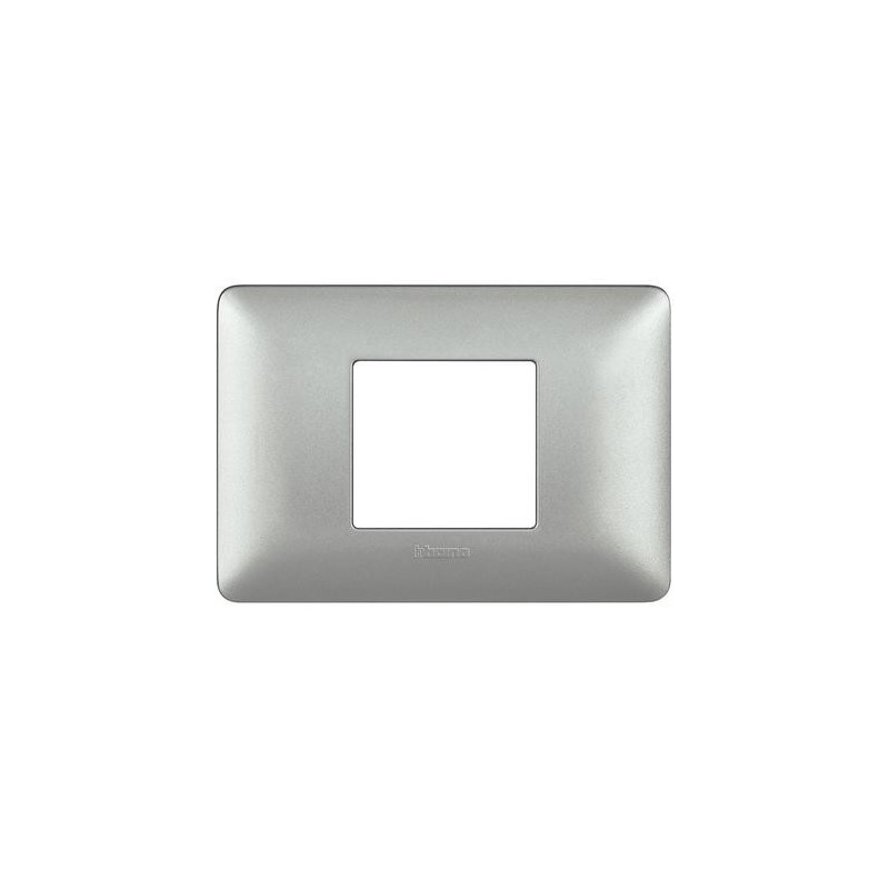 Placca bticino matix silver a 2 moduli per 3 posti AM4819MSL